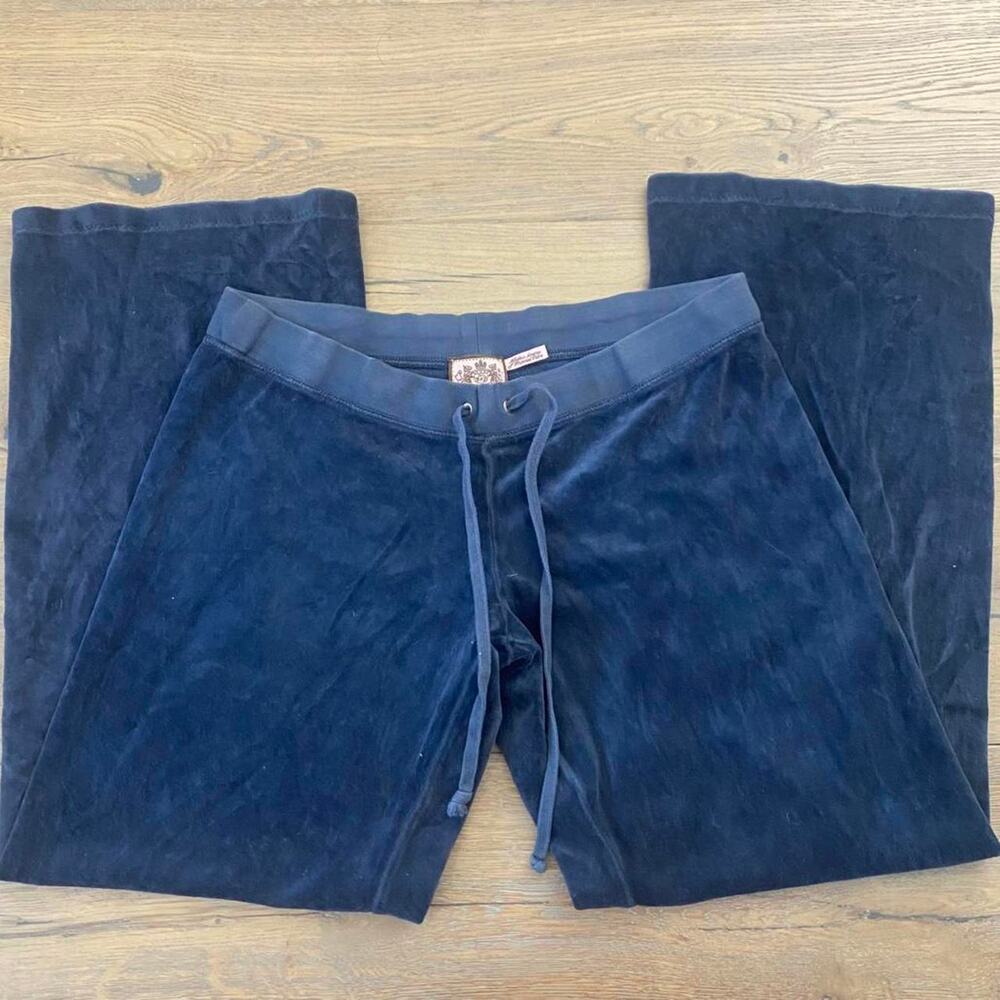 Y2k juicy couture blue low rise flare tracksuit pants